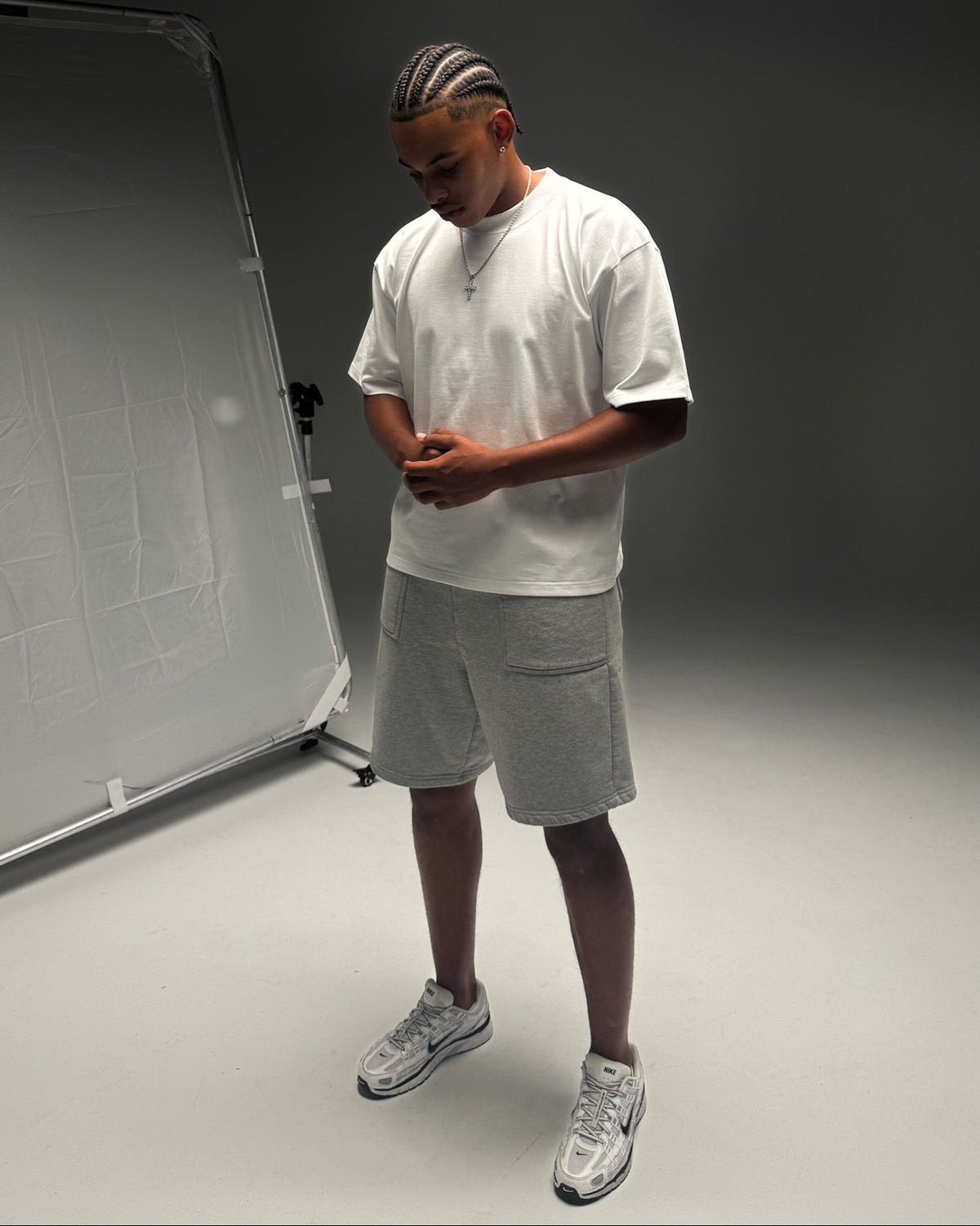 Embossed Blank Tee - White