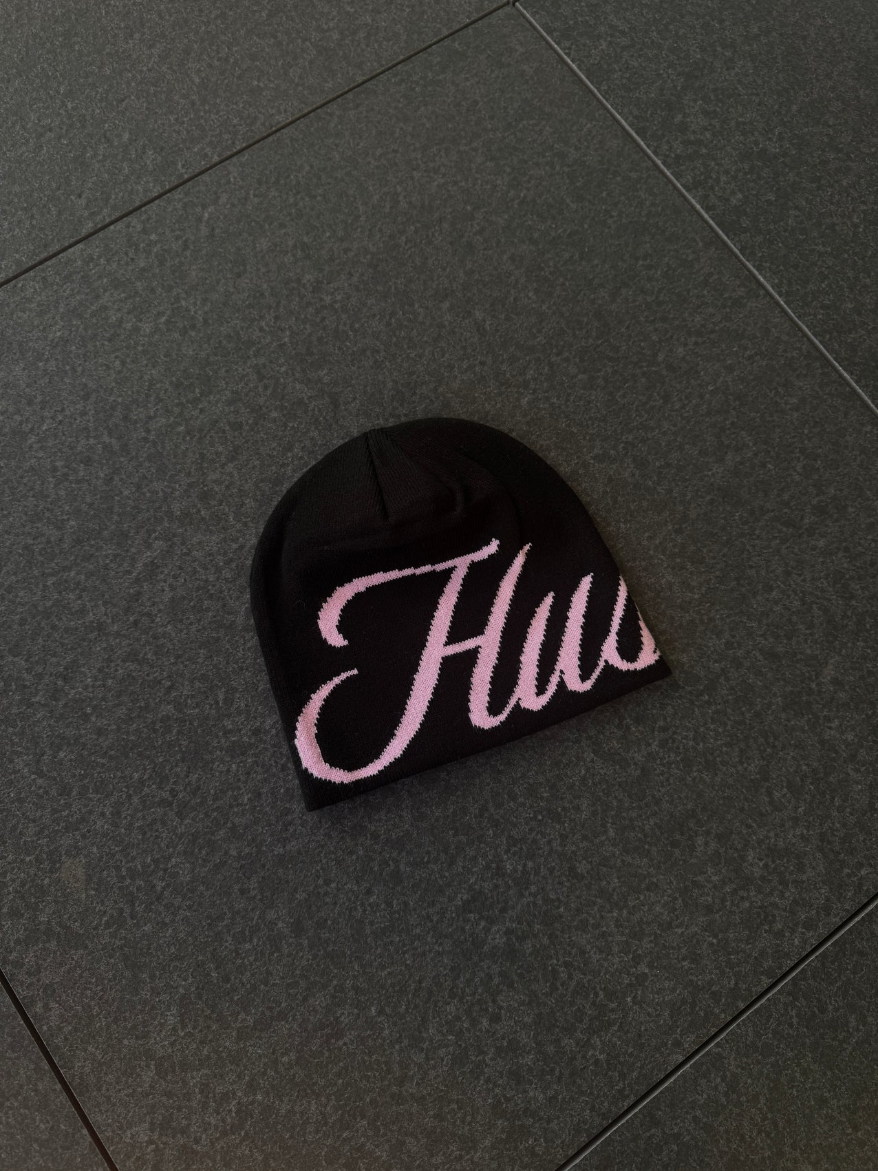 Signature Beanie - Black & Pink